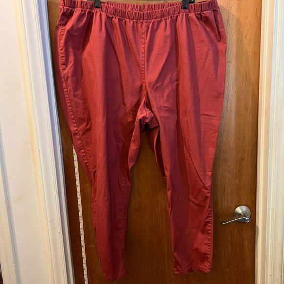 Size 32W - Woman Within - Mauve Elastic Waisted Pull-On Pants - Petite - W42"/L2 - Picture 1 of 5
